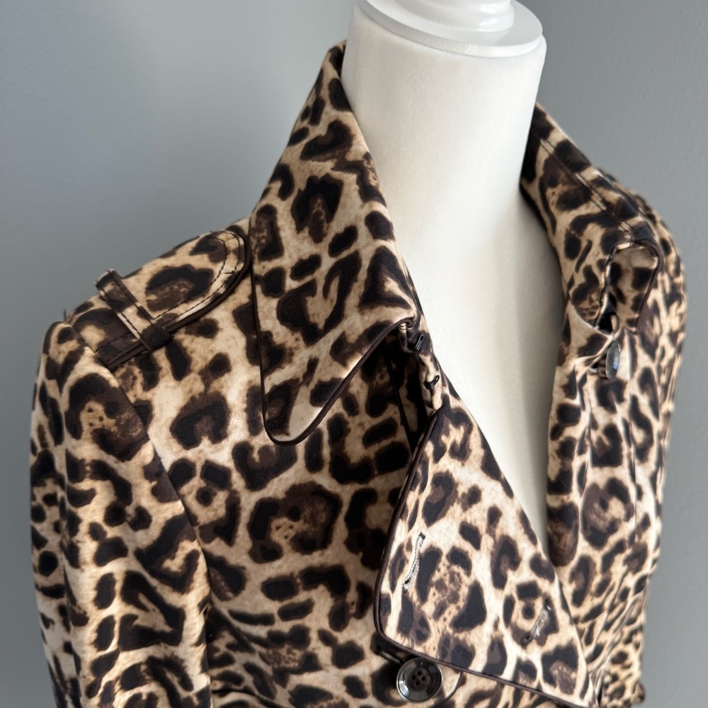 Leopard Print Women's Etcetera Coat Cheetah Trench Jacket Size 6 Like New